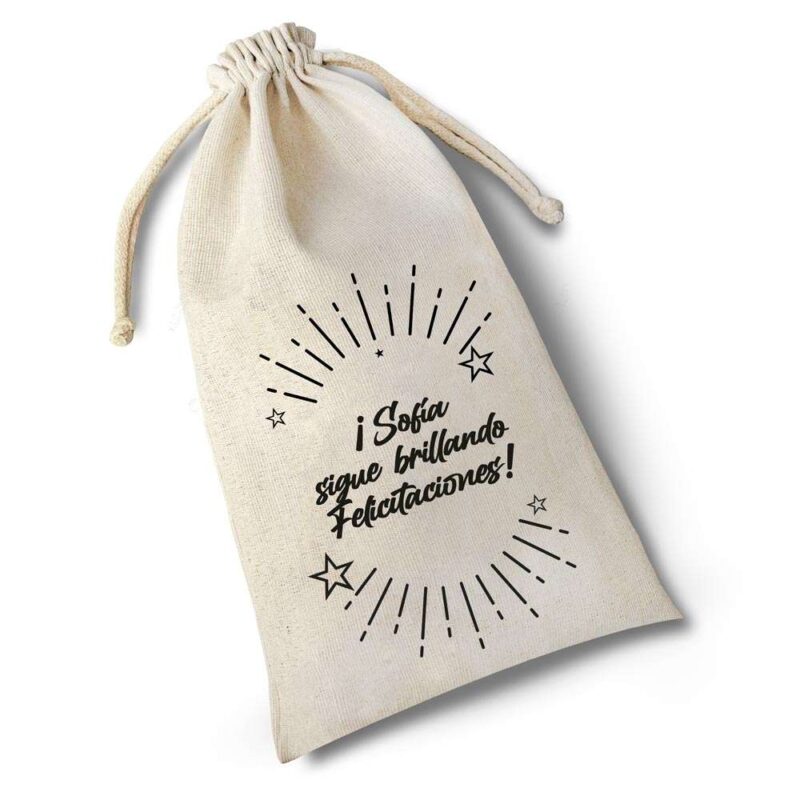 Bolsa de Tela para Regalo con Mensaje Personalizable PD.