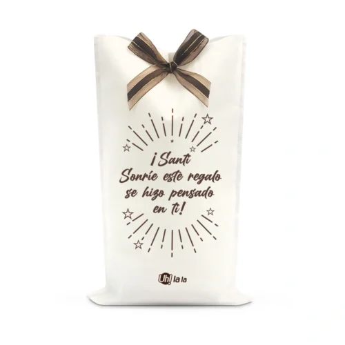 Bolsa de Tela Cambre para Regalo con Mensaje Personalizable
